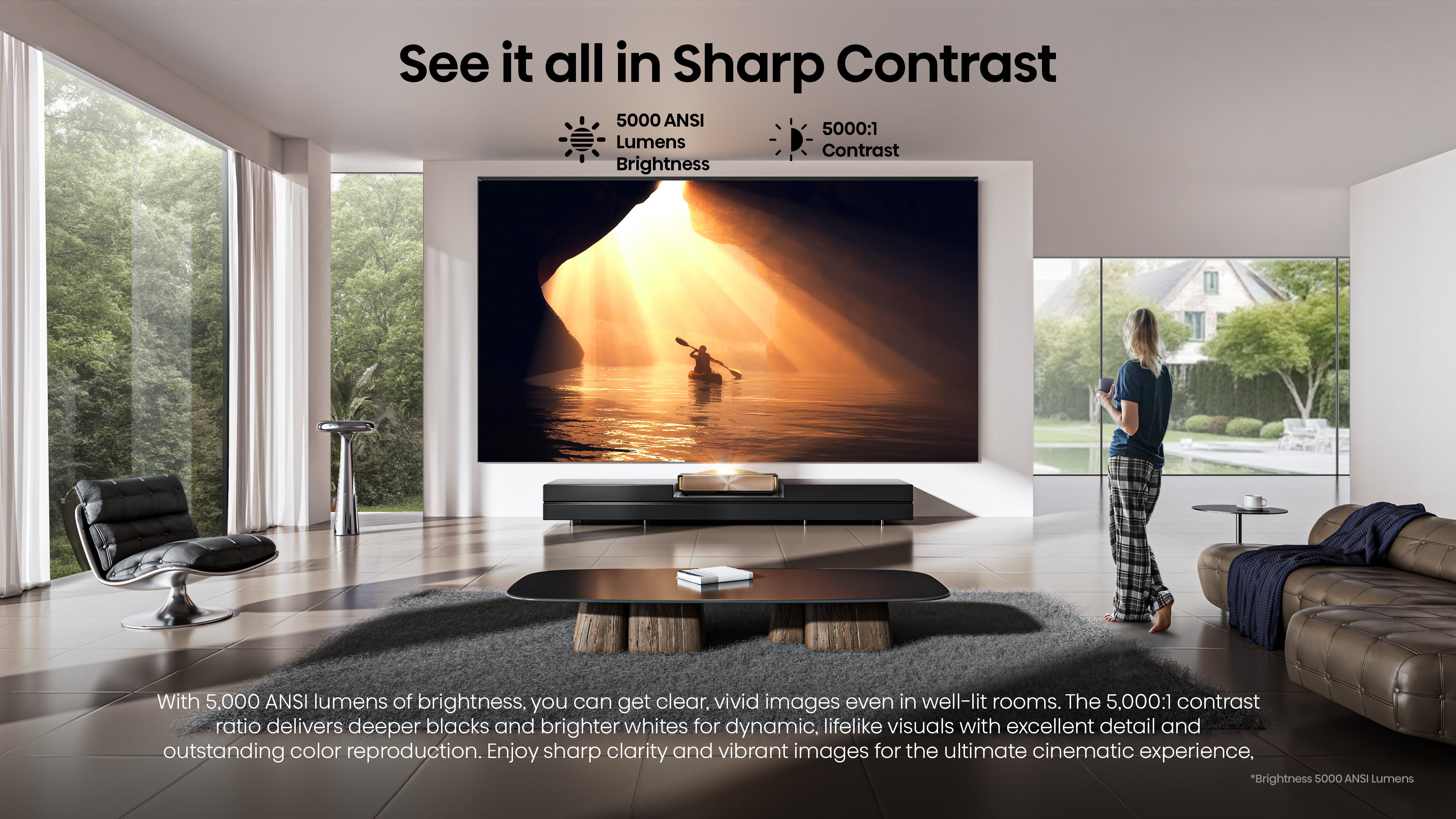 Hisense L9Q, 5000 lm 4K Triple Laser Ultra Short Throw UST Projector (up to 200")