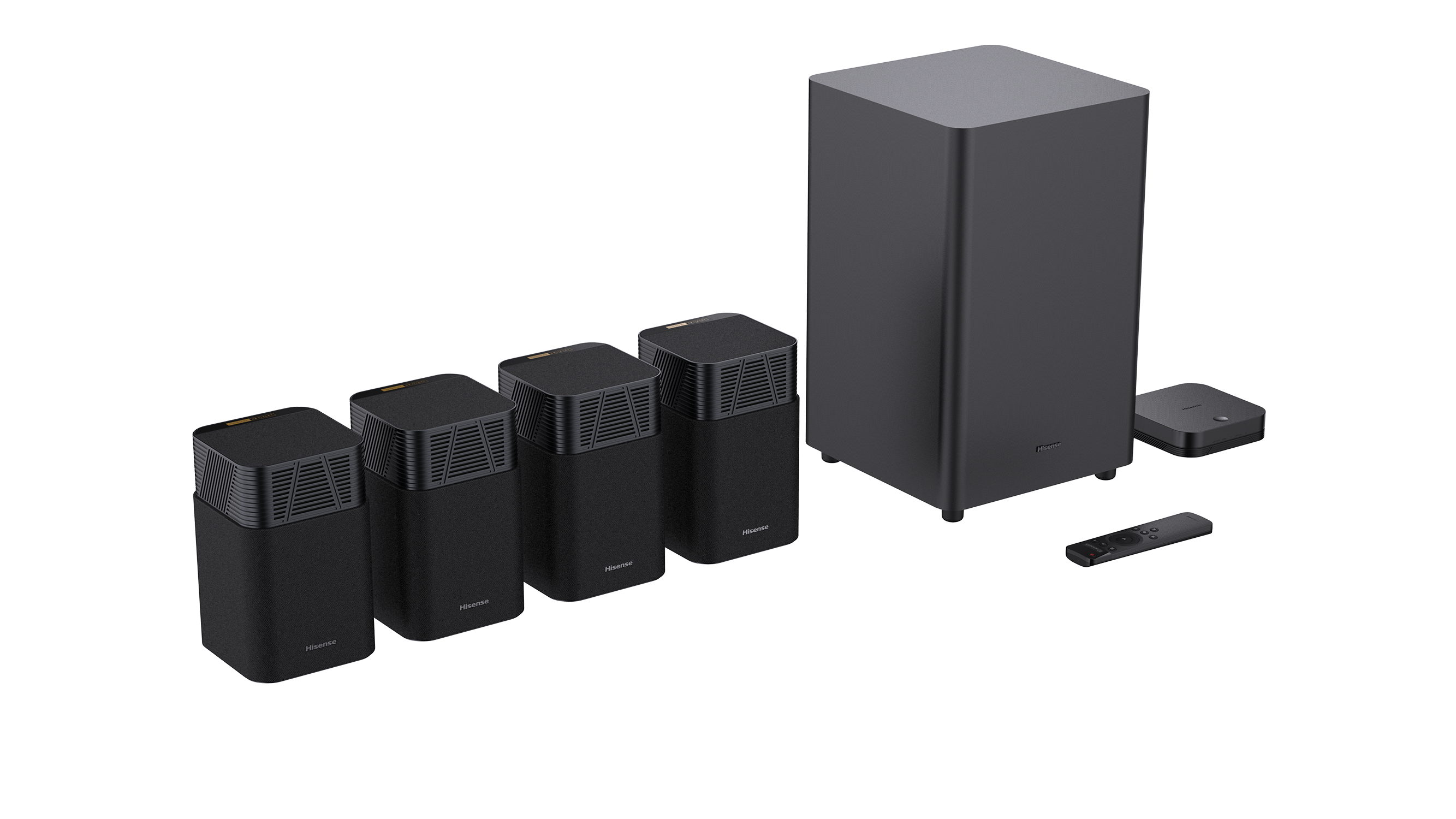 Hisense HT Saturn, 4.1.2ch Dolby Atmos/ DTS:X Sound Bar with Wireless Subwoofer & Satellite Speakers