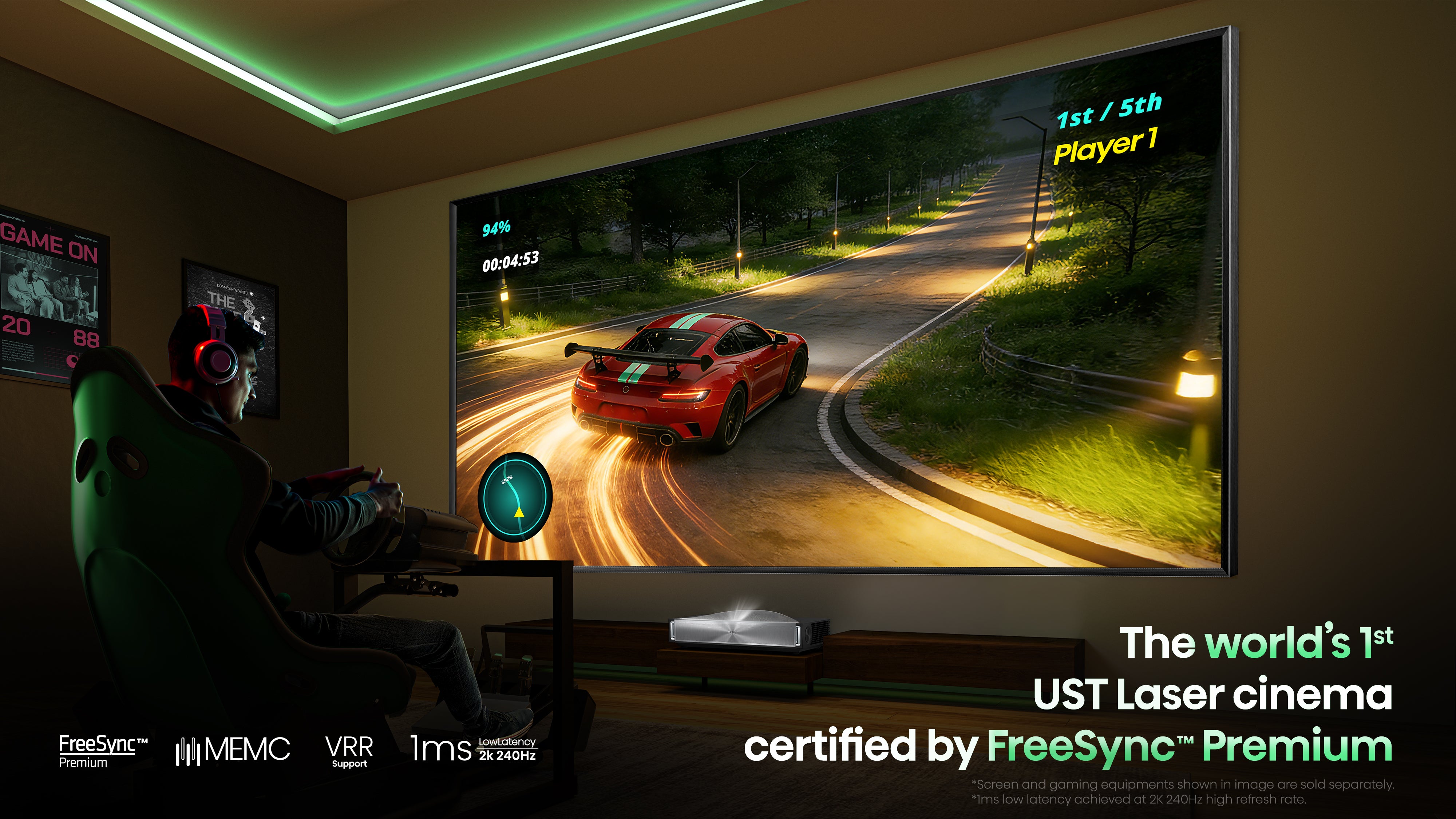 Hisense PX4-PRO, Triple Laser, Home Theater UST Projector (up to 200")
