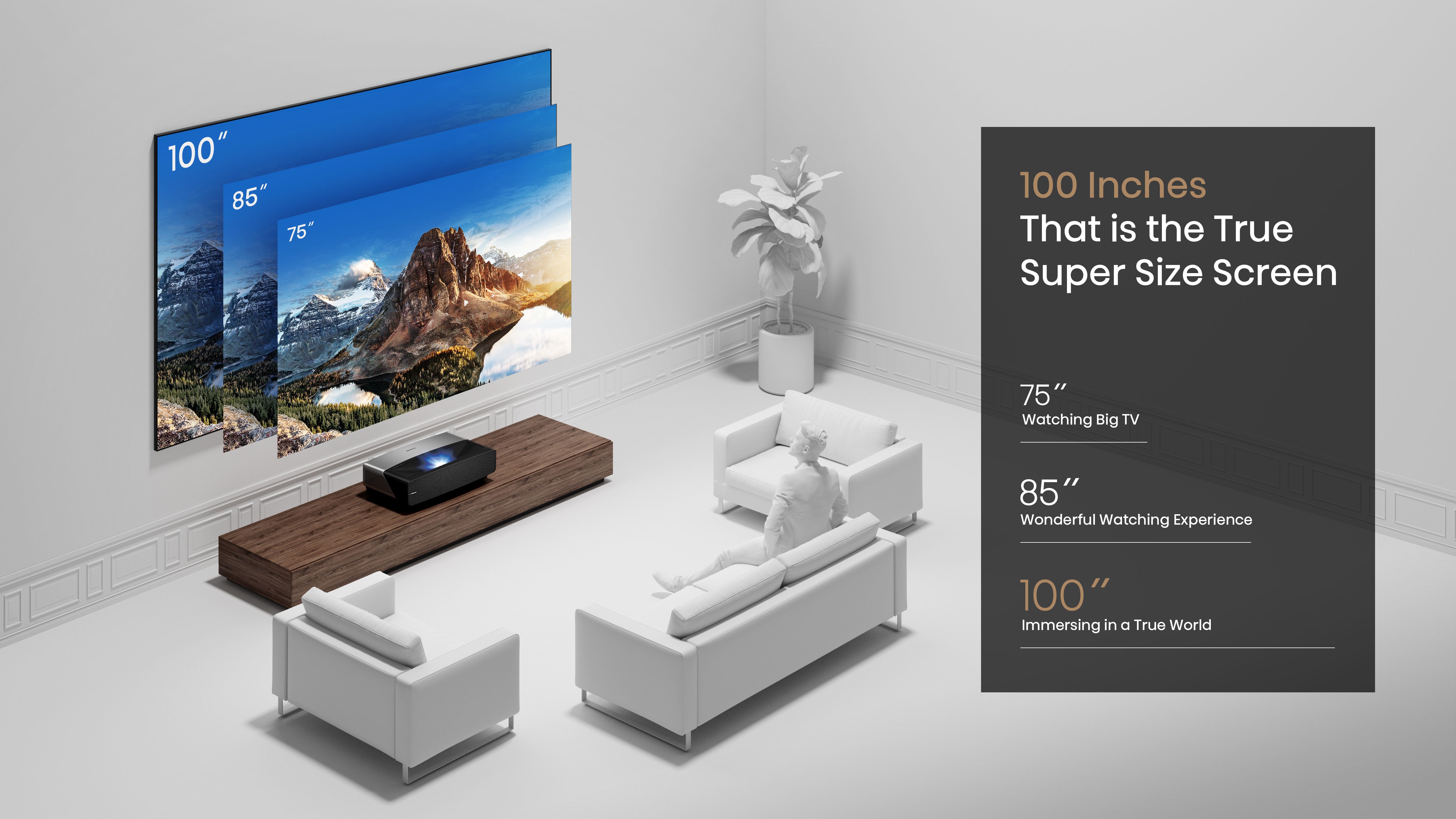 Hisense 100" Ultra High-Definition Ambient Light Rejecting projector Screen - Cinema