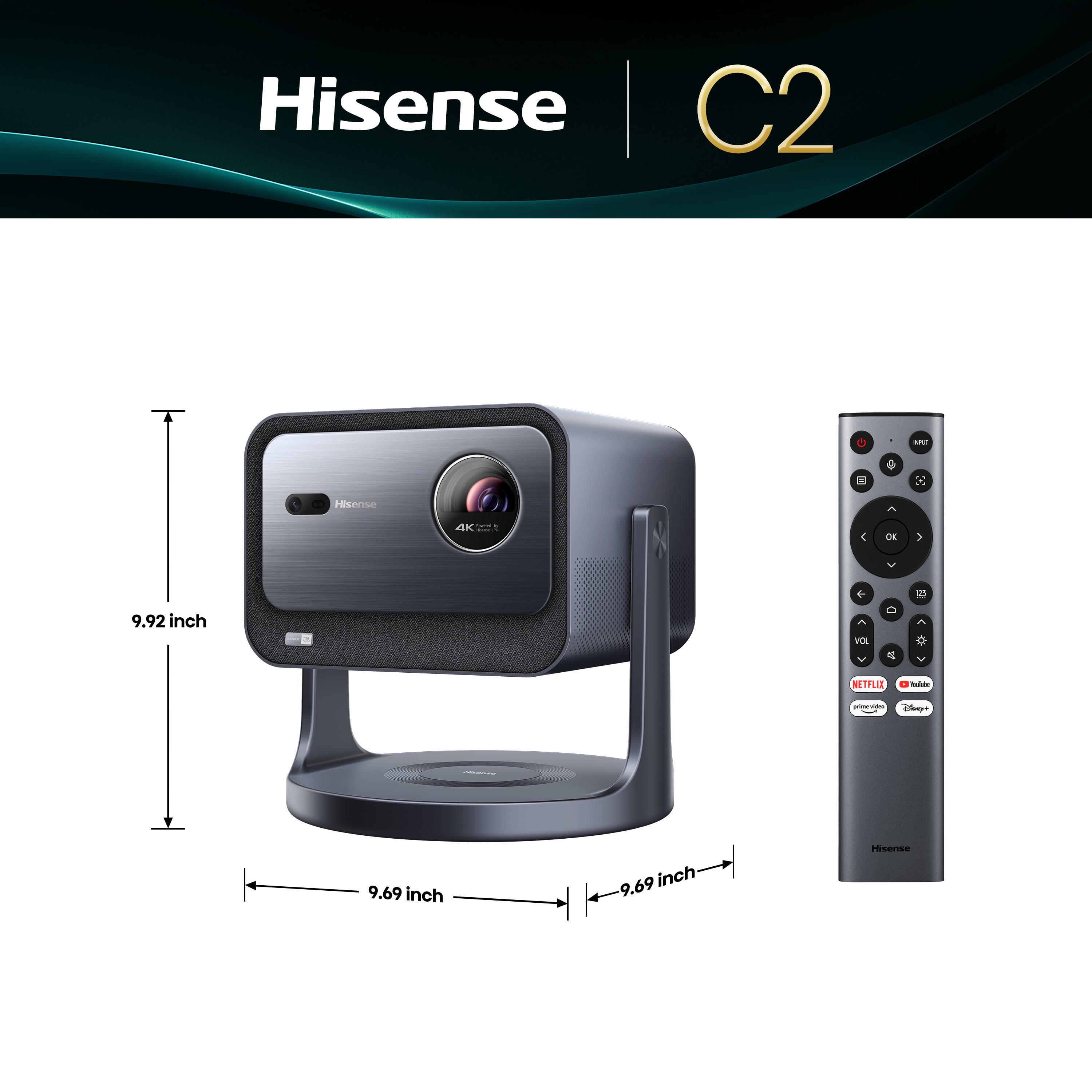 Hisense C2 4k UHD Triple Laser Mini Projector (up to 300")