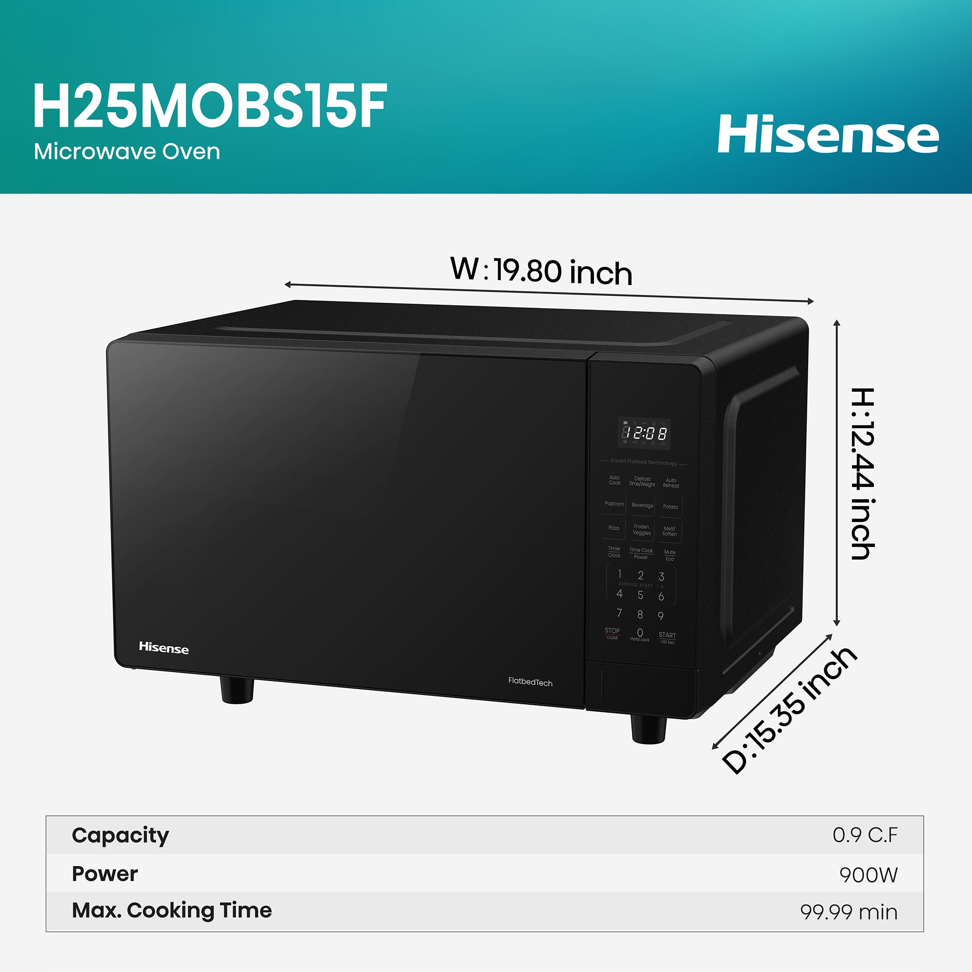 Hisense Flatbed 0.9-CU FT 900-Watt Countertop Microwave (Black)