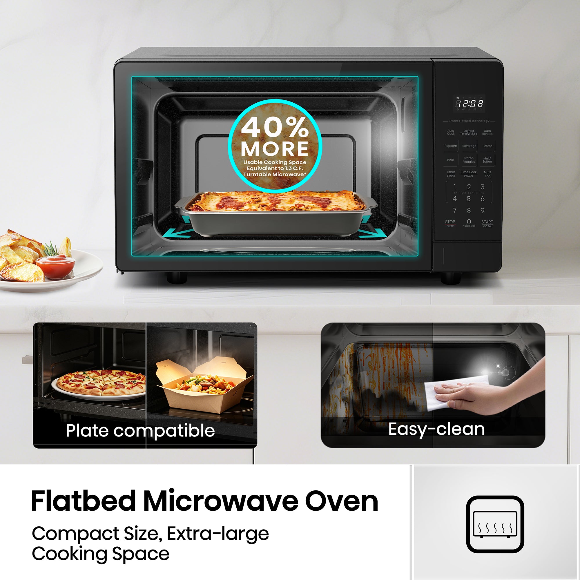 Hisense Flatbed 0.9-CU FT 900-Watt Countertop Microwave (Black)