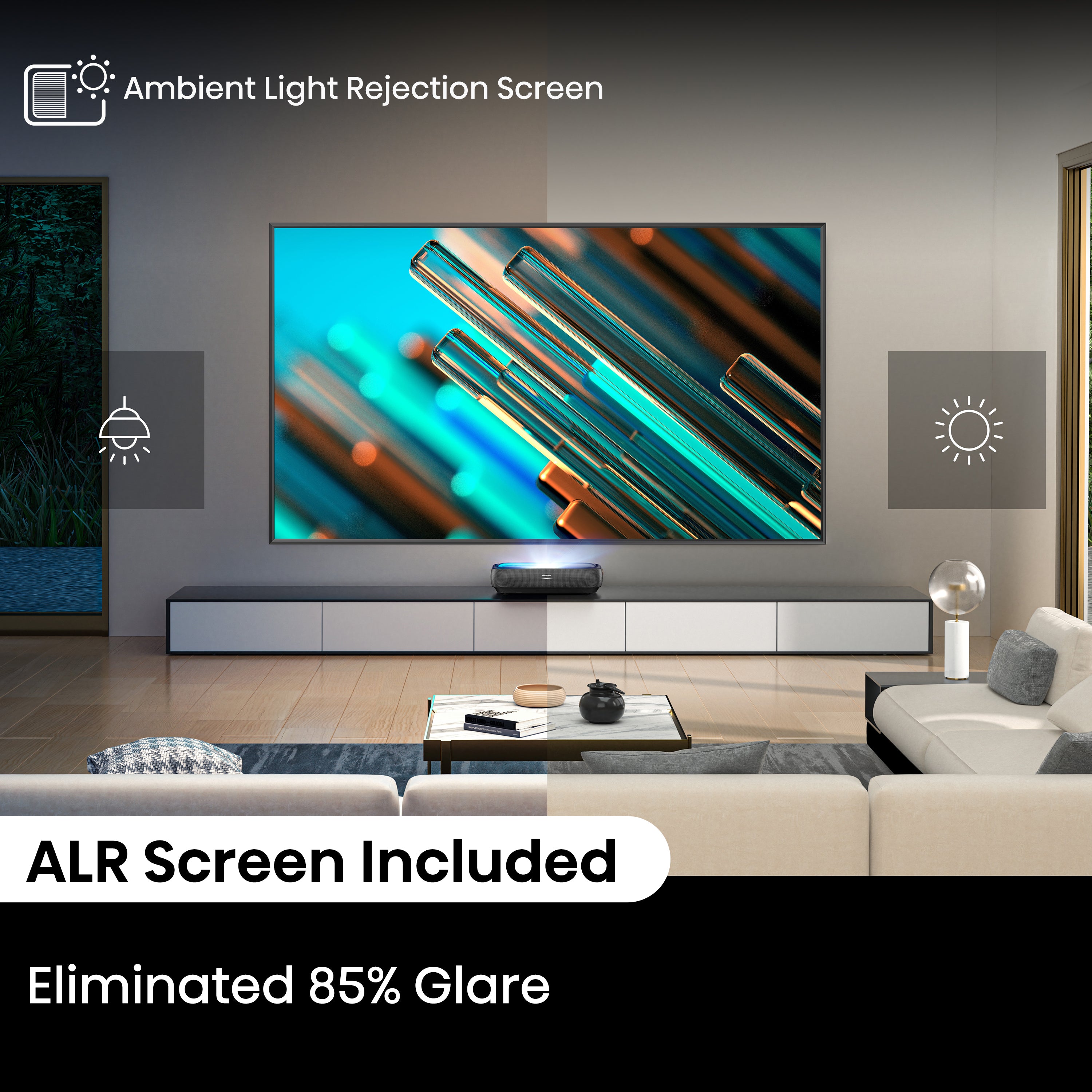 Hisense 100" L9 Series TriChroma Laser TV including both 100" ALR screen and L9H laser projector