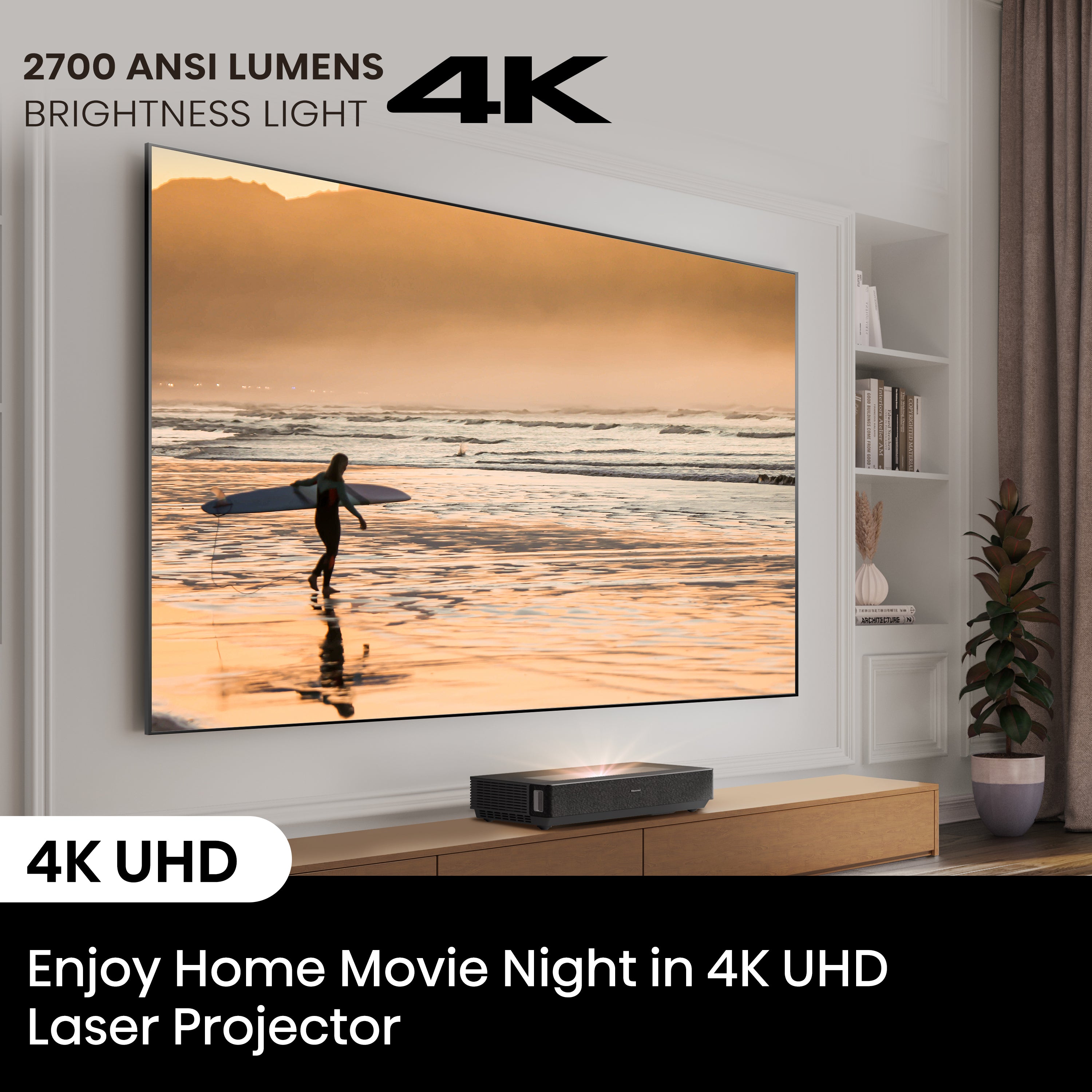 Hisense 100" L5H Ultra Short Throw 4K Laser Projector (Refurbished)