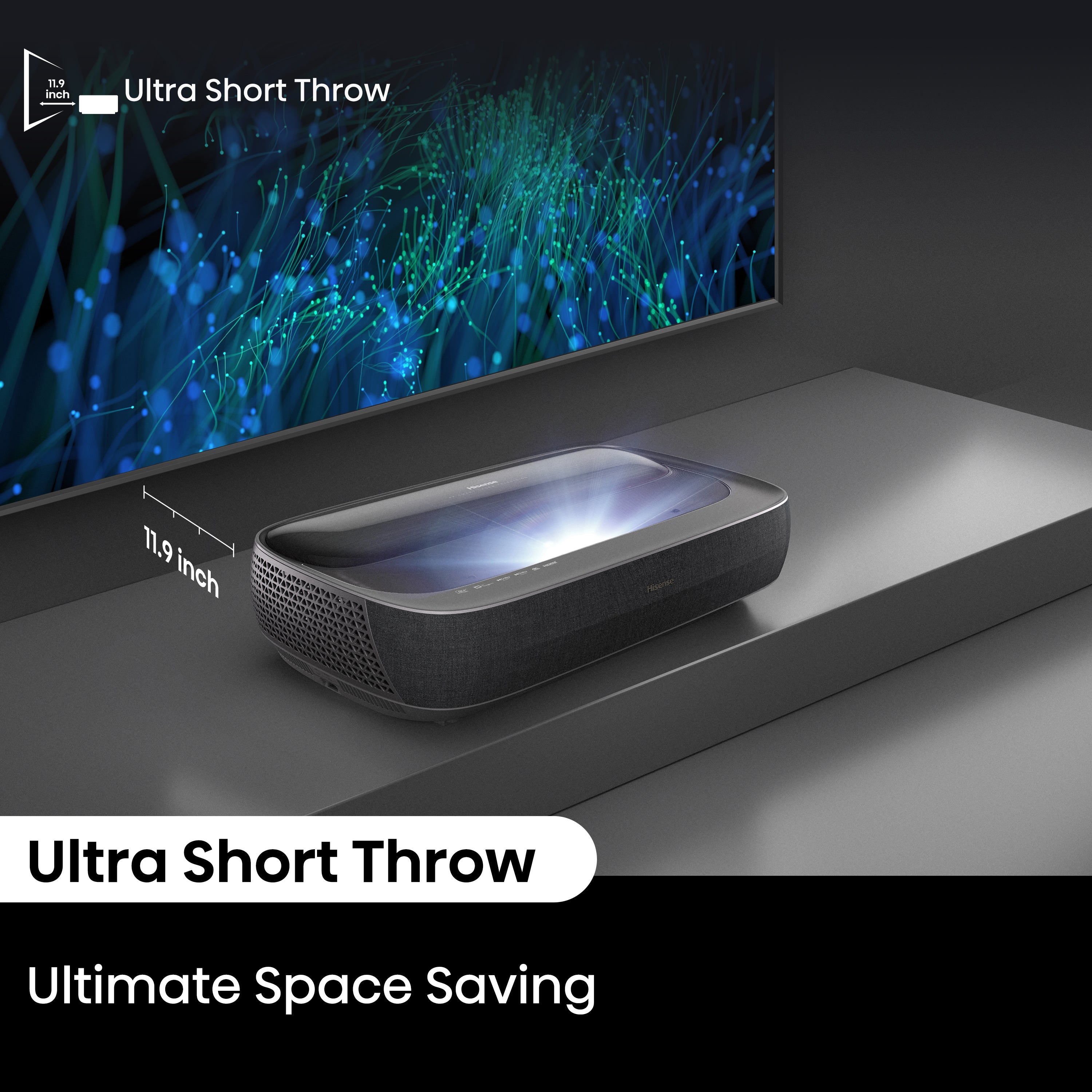 120L9H 120" 4K UHD triple Laser UST Smart Projector (Refurbished)