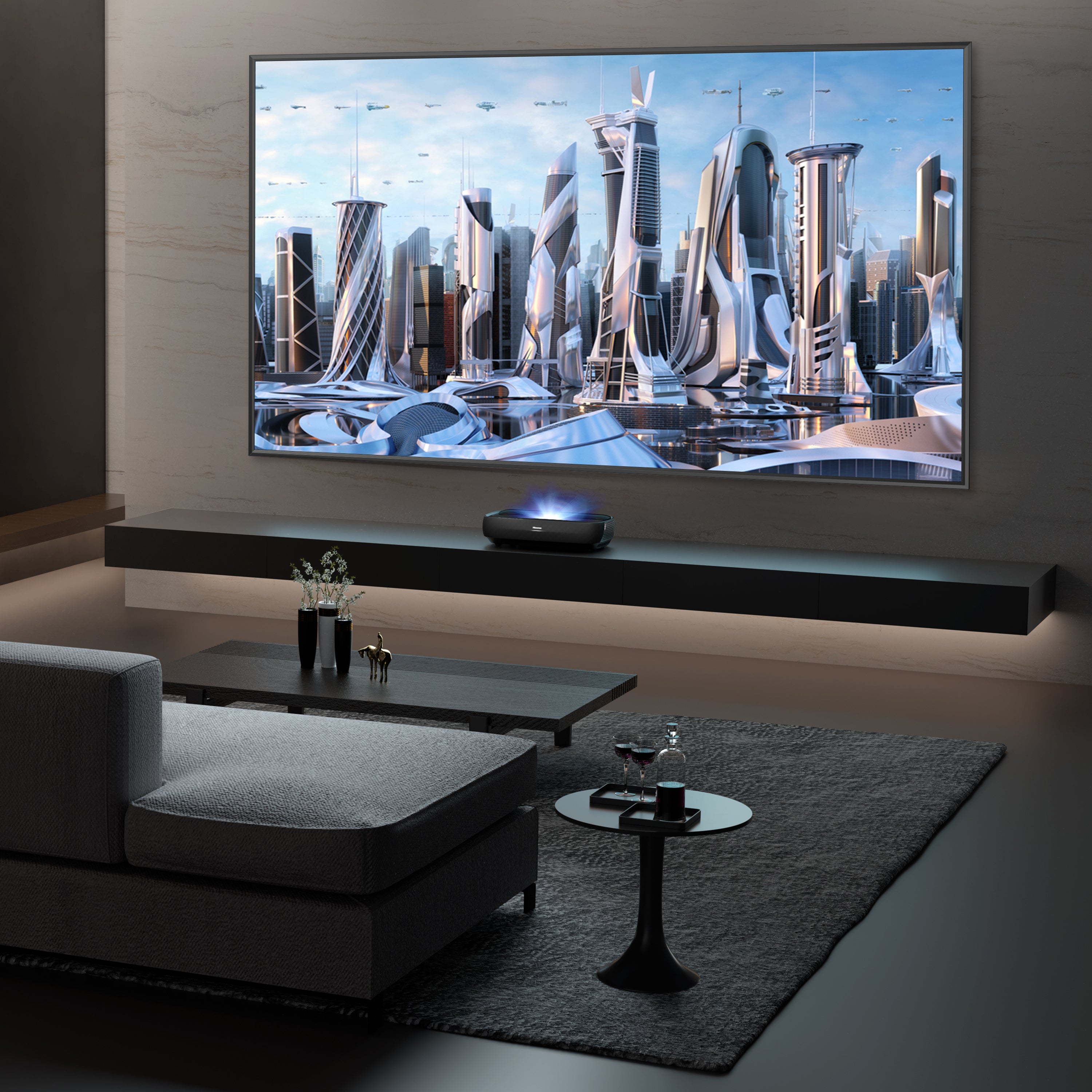 120L9H 120" 4K UHD triple Laser UST Smart Projector (Refurbished)