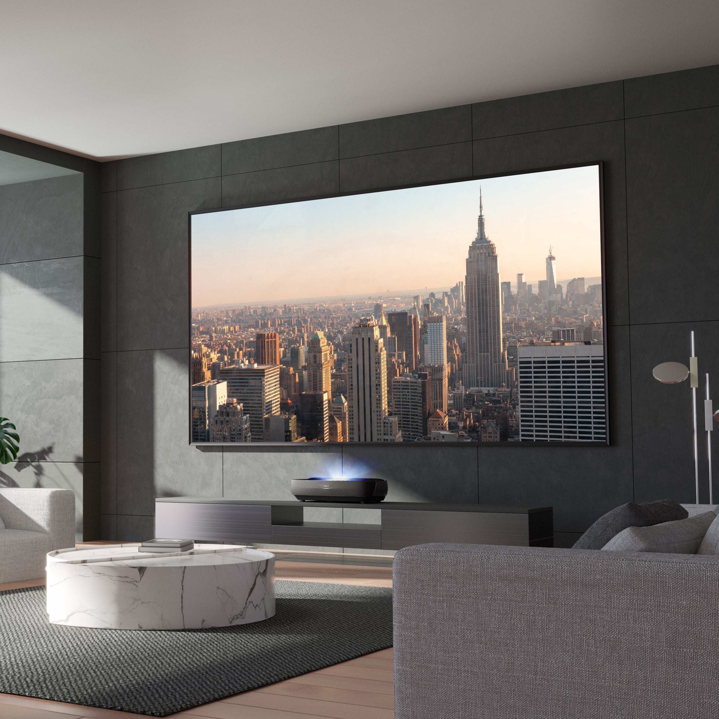 120L9H 120" 4K UHD triple Laser UST Smart Projector (Refurbished)