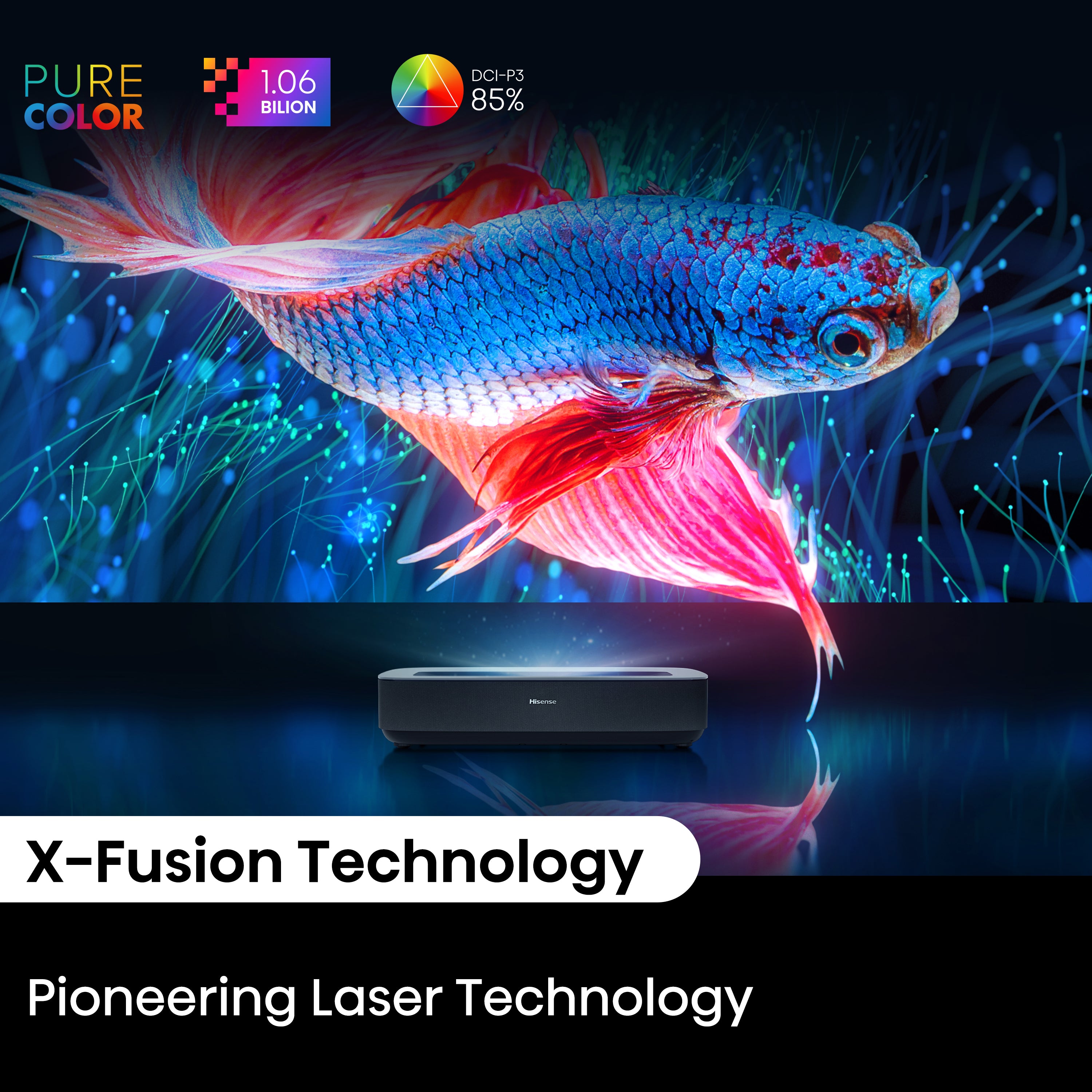 Hisense PL1 UST Laser Cinema projector projecting up to 120" -Refurbished