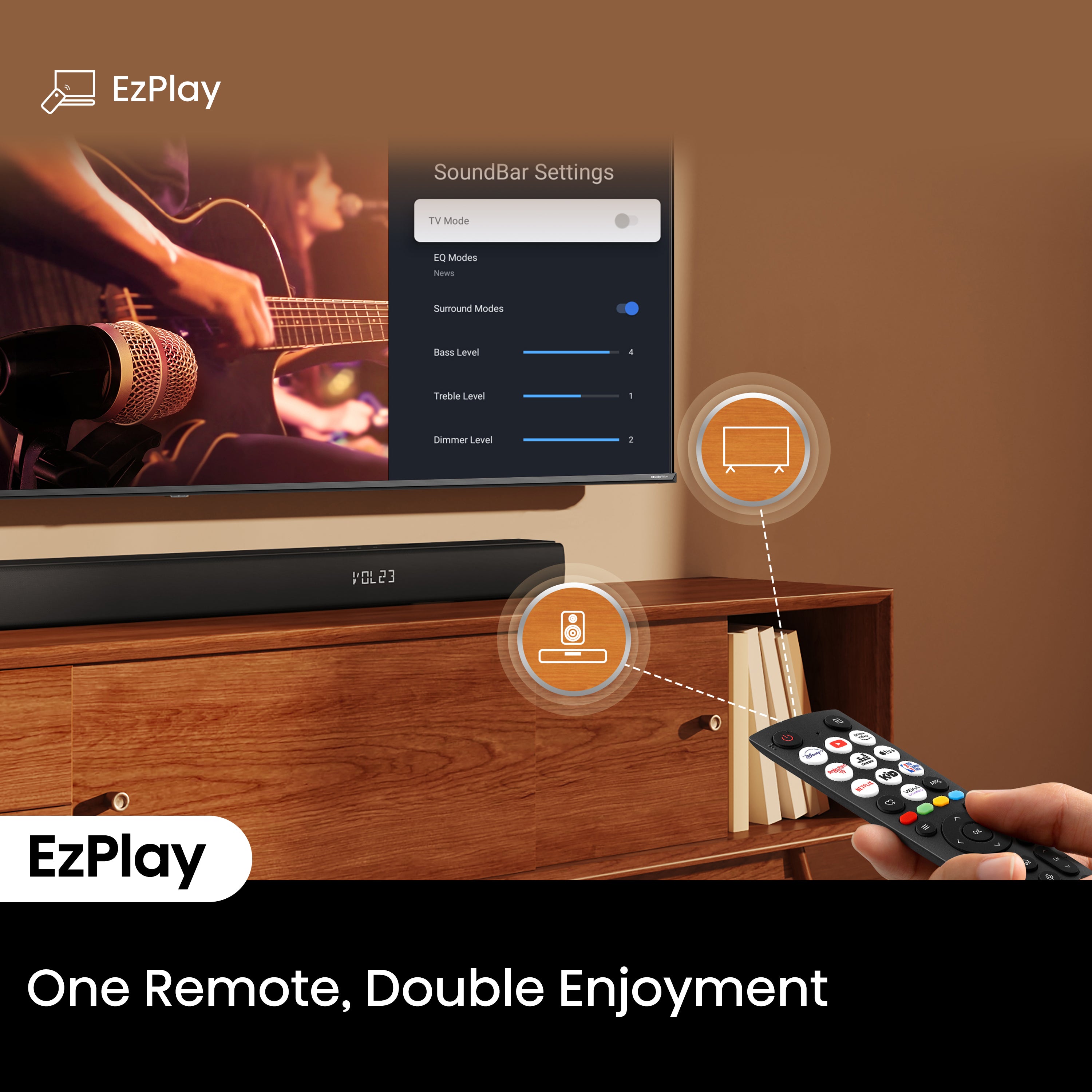 Hisense HS5100 5.1Ch, Dolby Digital Plus / DTS: X, Sound Bar with Wireless Subwoofer w/ Surround Speaker