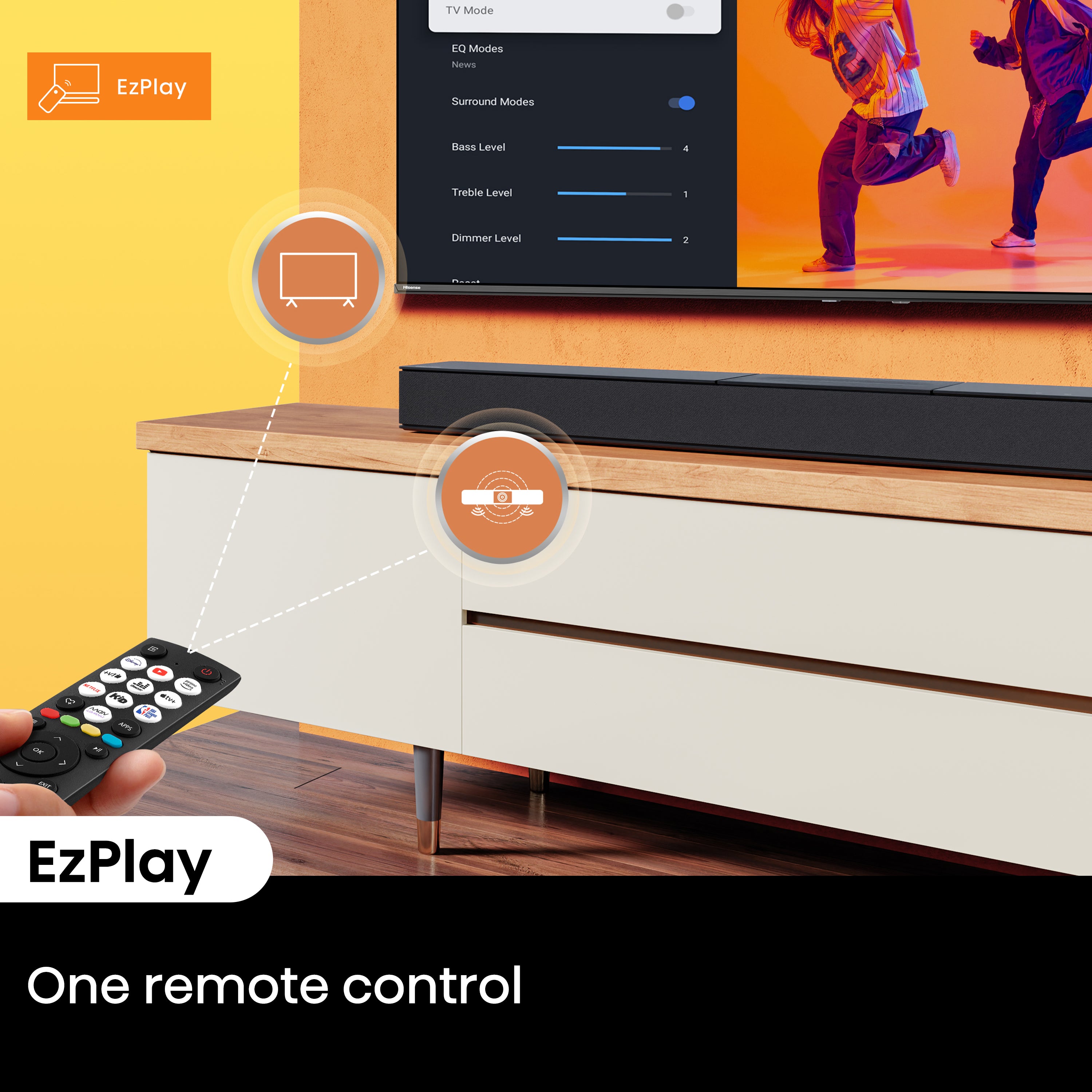 Hisense A620 2.1ch All-in-one Dolby Dightal /DTS Virtual: X, Sound Bar with Built-in Subwoofer