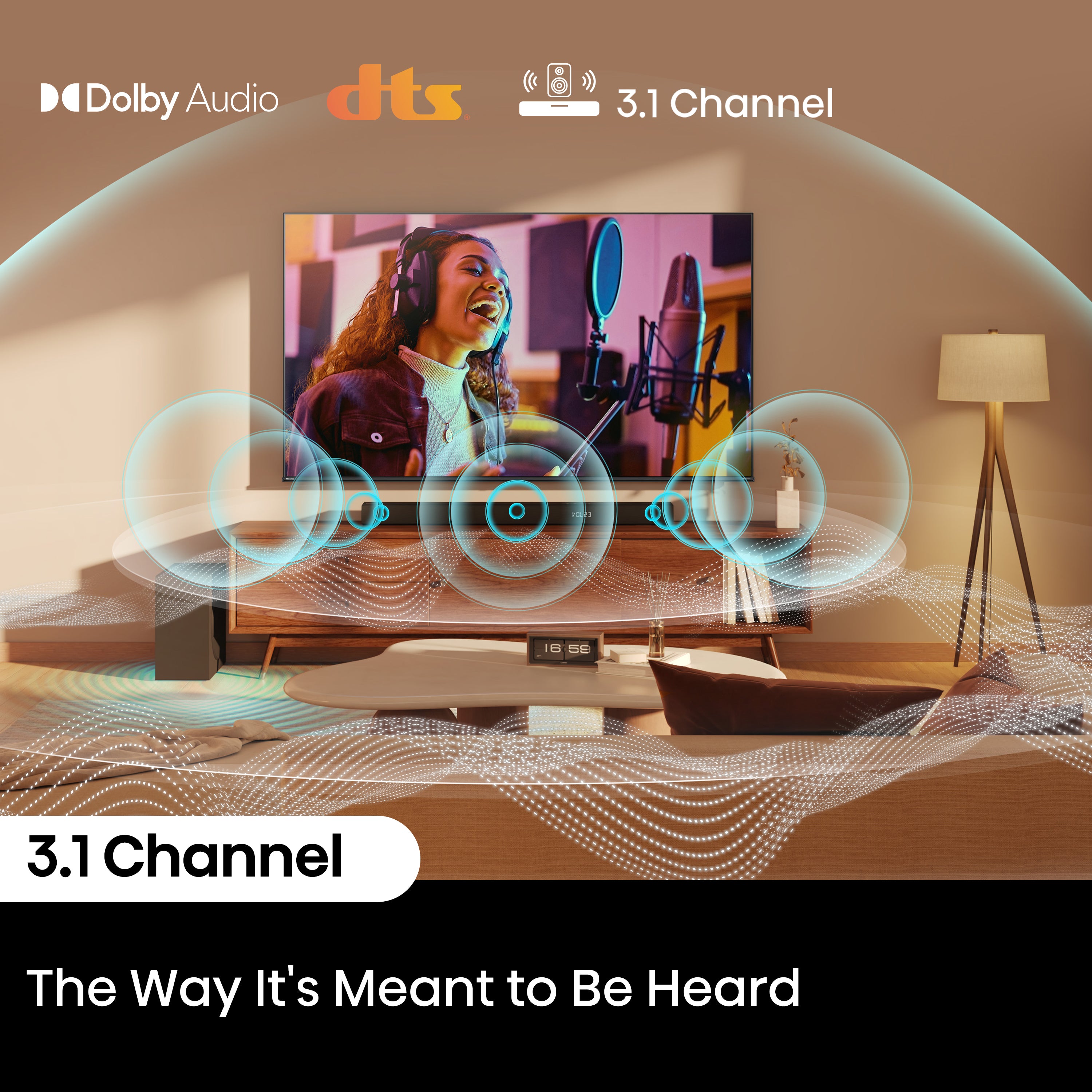 Hisense HS3100 3.1Ch, Dolby Digital Plus/ DTS Virtual:X, Sound Bar with Wireless Subwoofer
