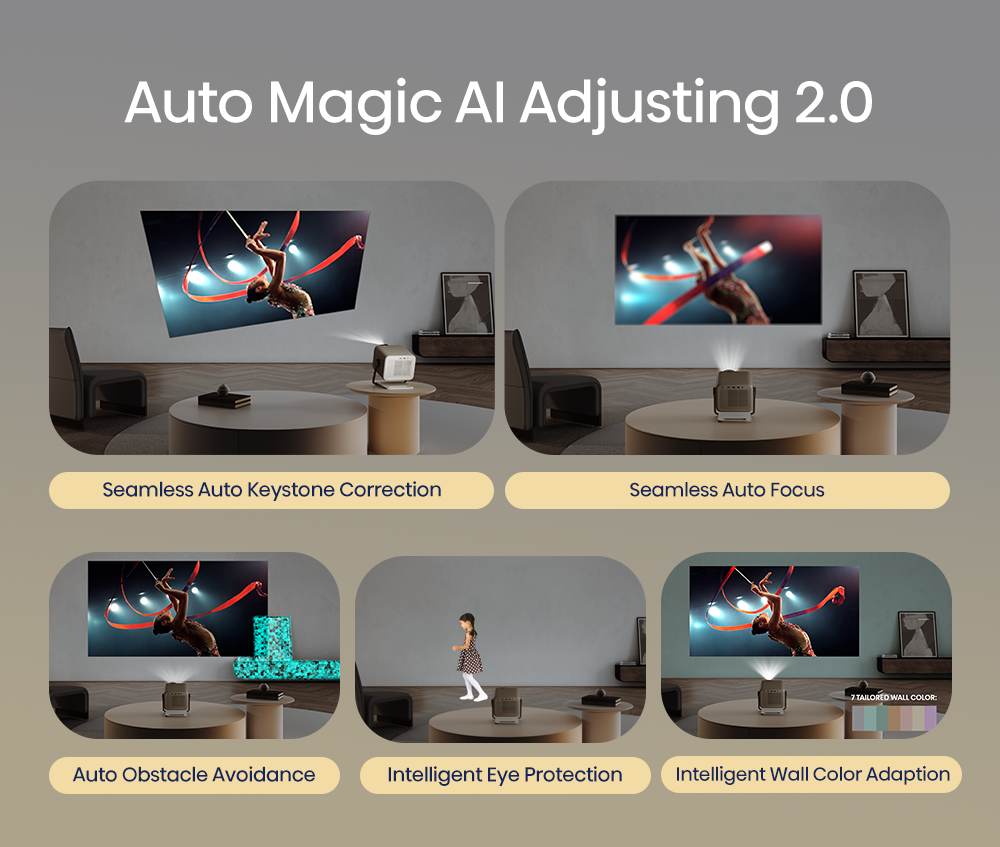 M2 Pro, 4K UHD Triple Laser Smart Mini Projector (Up to 200")