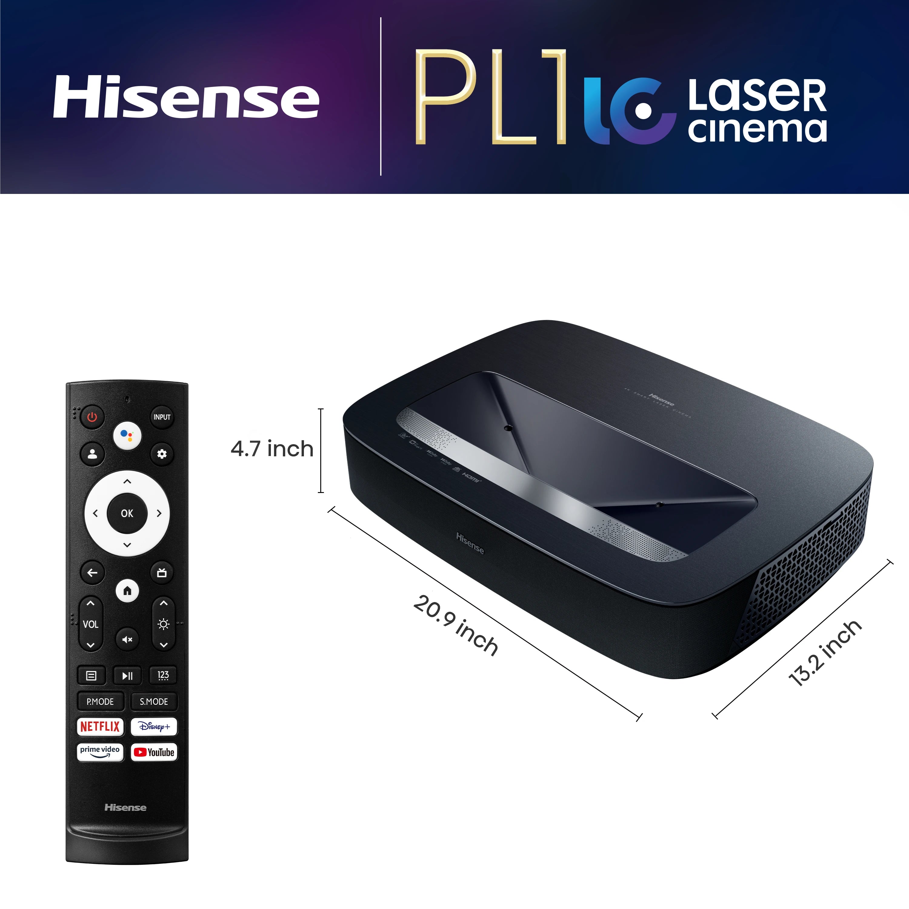 Hisense PL1 UST Laser Cinema projector projecting up to 120" -Refurbished
