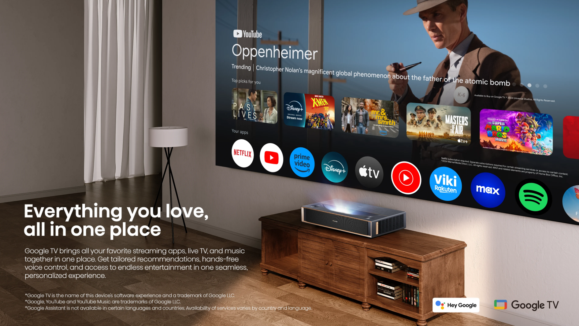 PT1, 4K UHD Triple Laser Ultra Short Throw UST Smart Projector (up to 150")