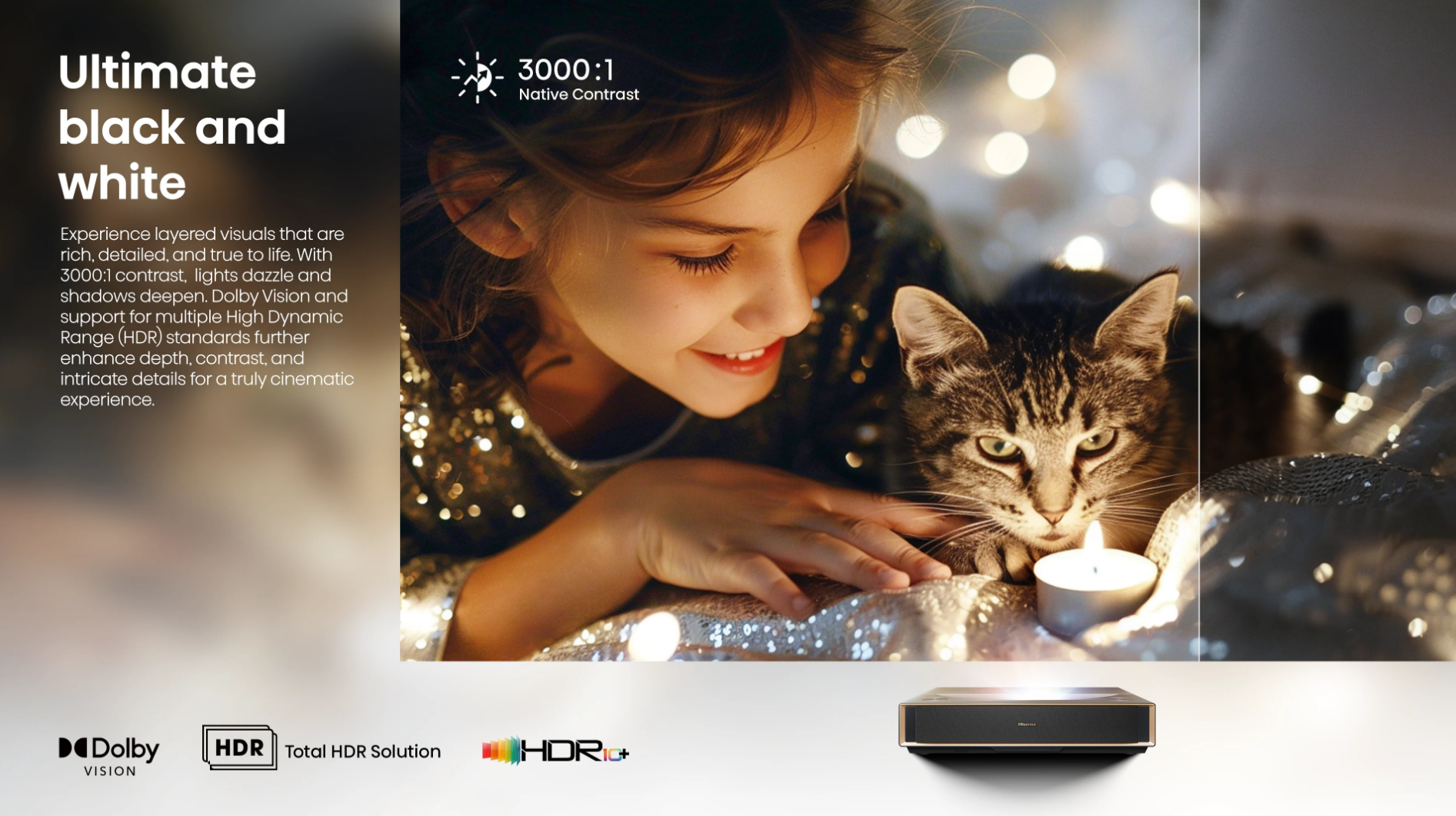 PT1, 4K UHD Triple Laser Ultra Short Throw UST Smart Projector (up to 150")