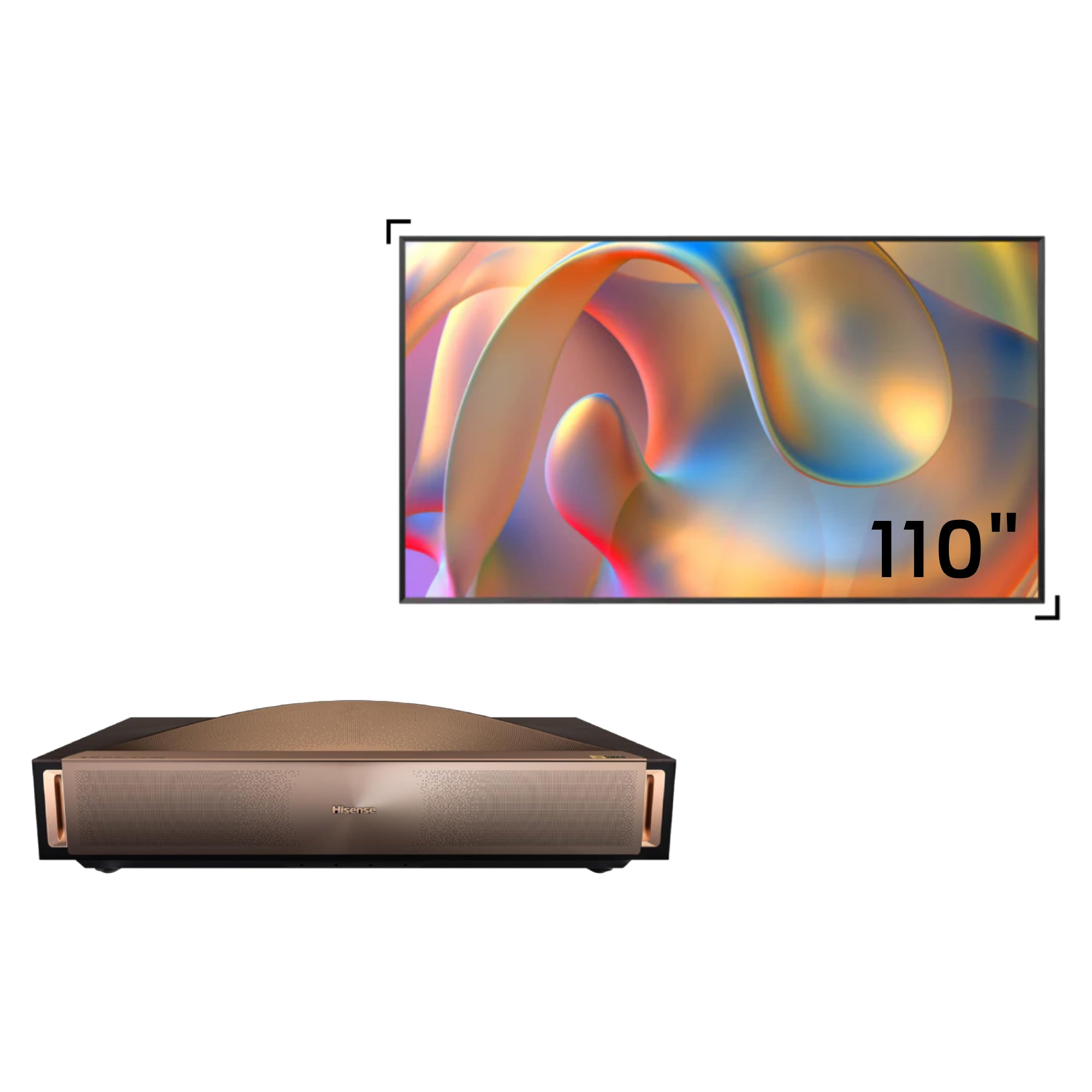 Hisense L9Q Bundle, 5000 lm 4K Triple Laser Ultra Short Throw UST Projector including 110" ALR Screen