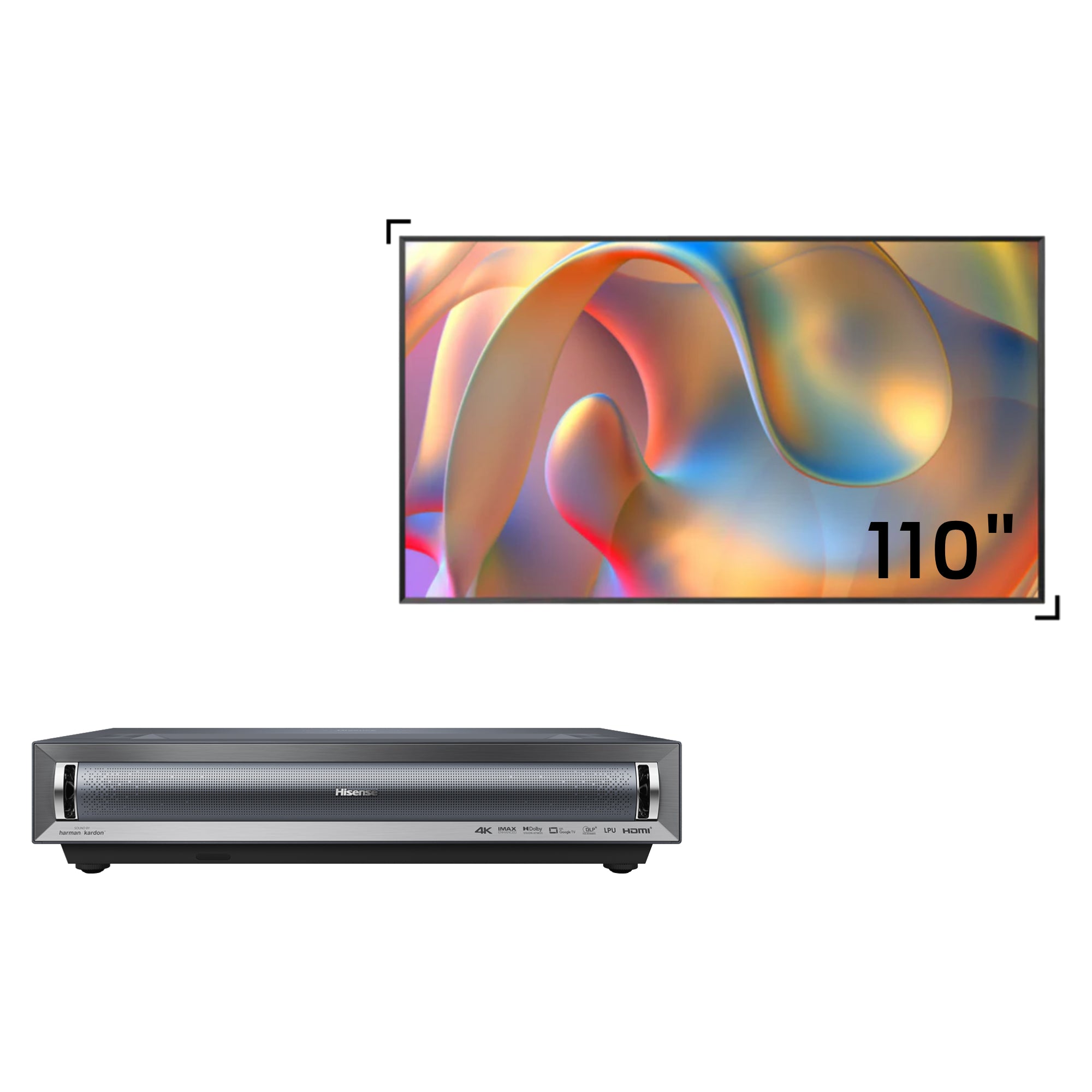 Hisense PX3-PRO Bundle, 4K UHD Triple Laser Home Theater UST Projector including 110" ALR Screen