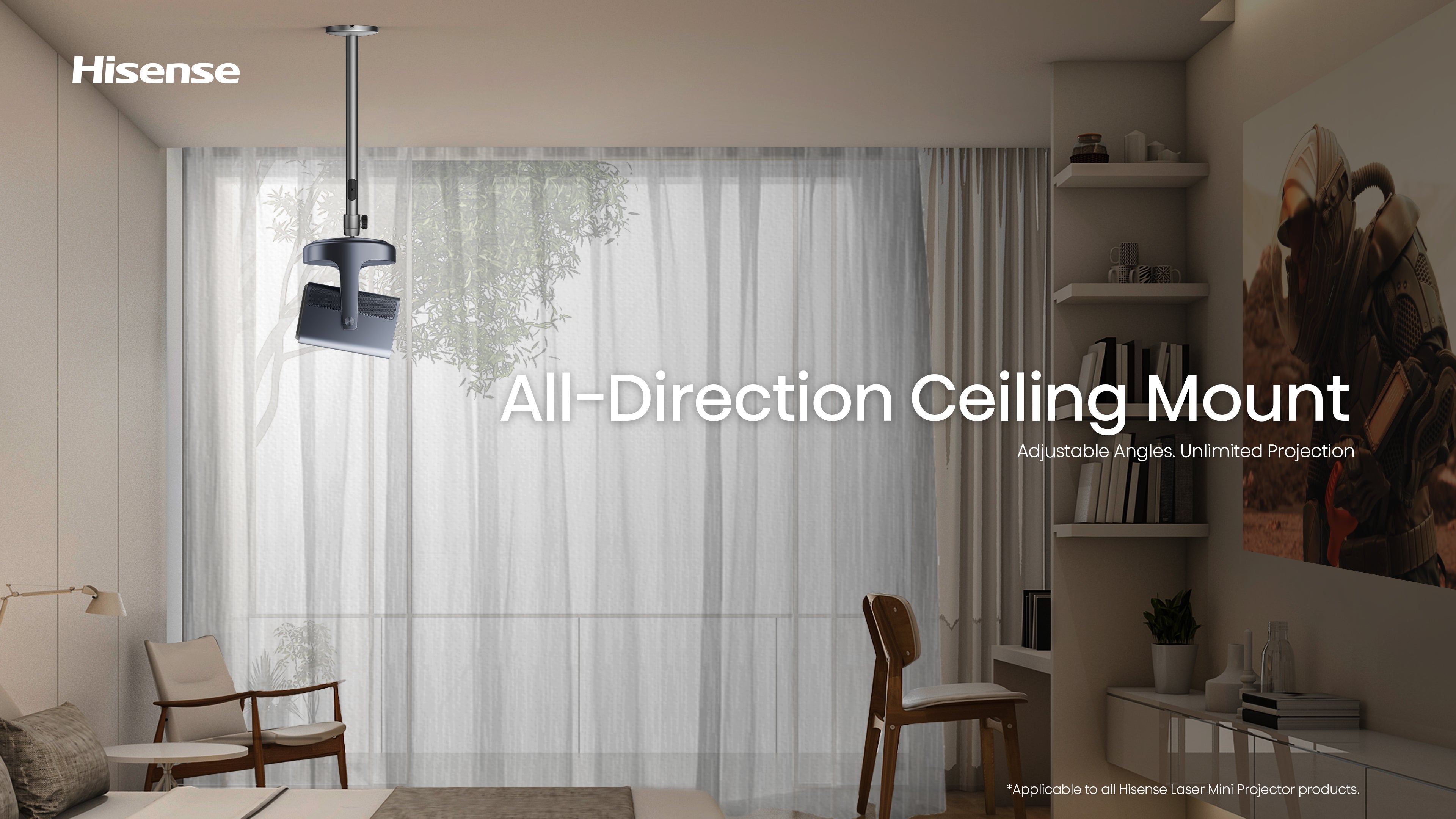CM8Q, Mini Projector Ceiling Metal Mount