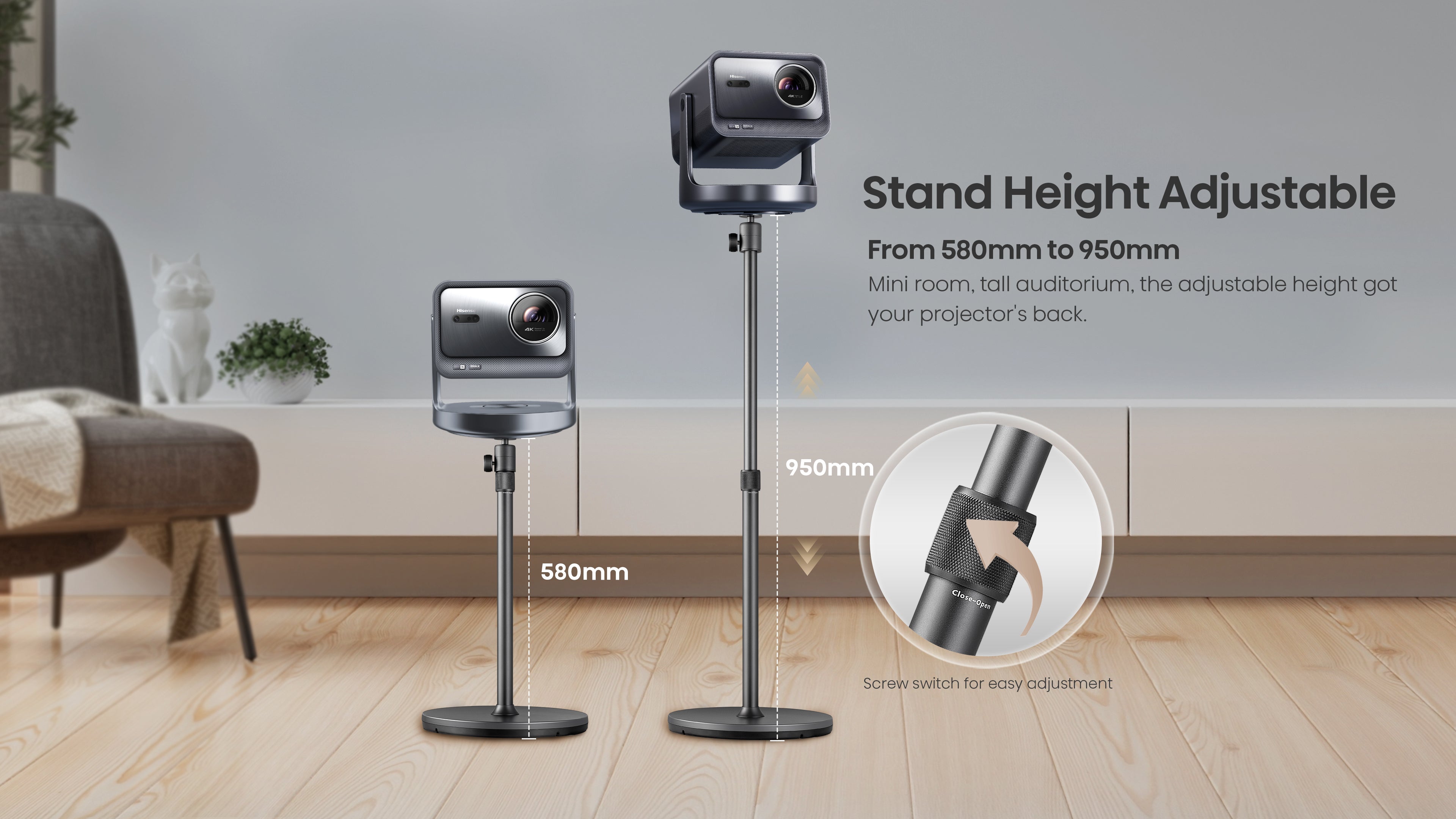 SG8H, Mini Projector Floor Metal Stand