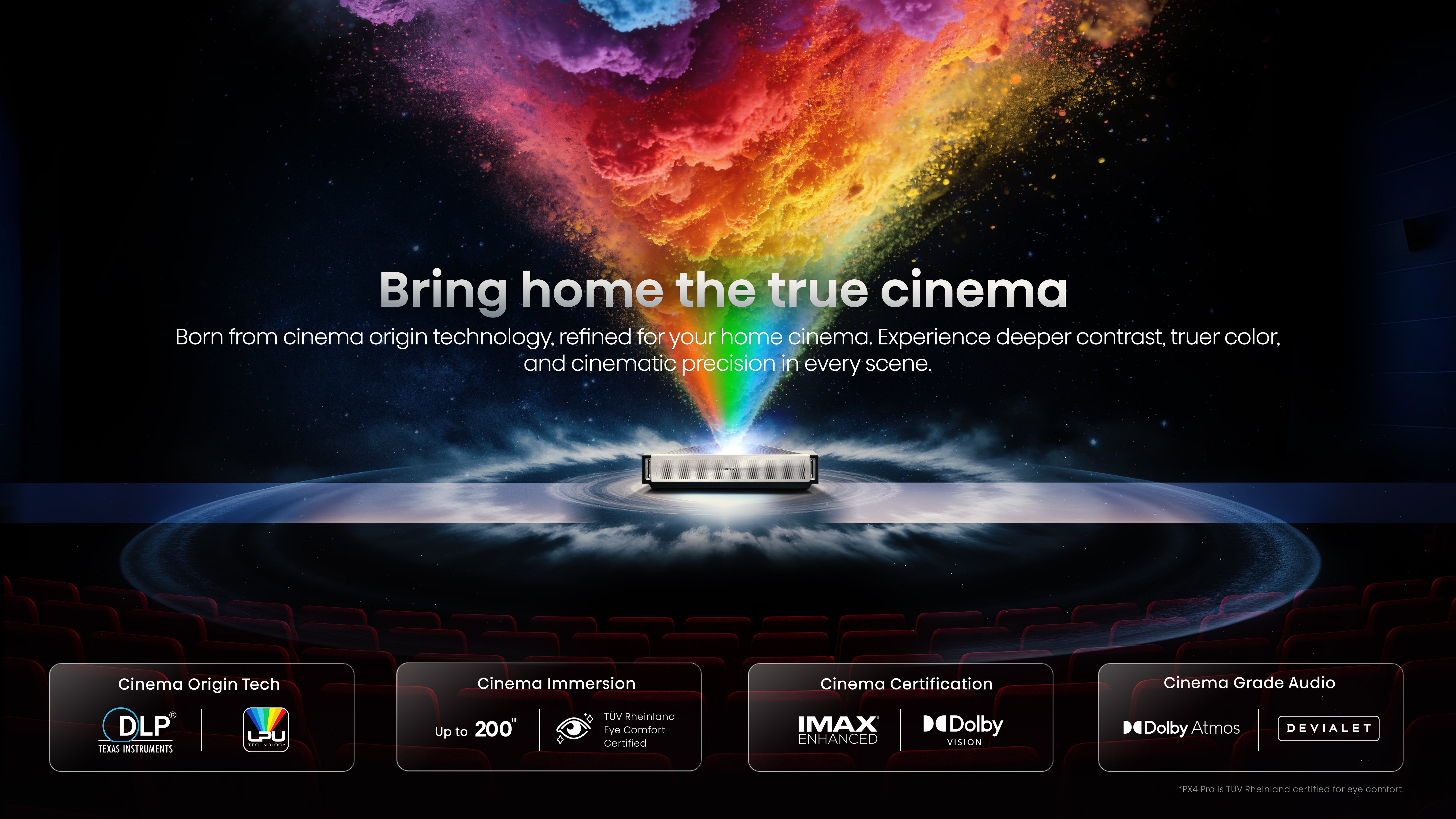Hisense PX4-PRO, Triple Laser, Home Theater UST Projector (up to 200")