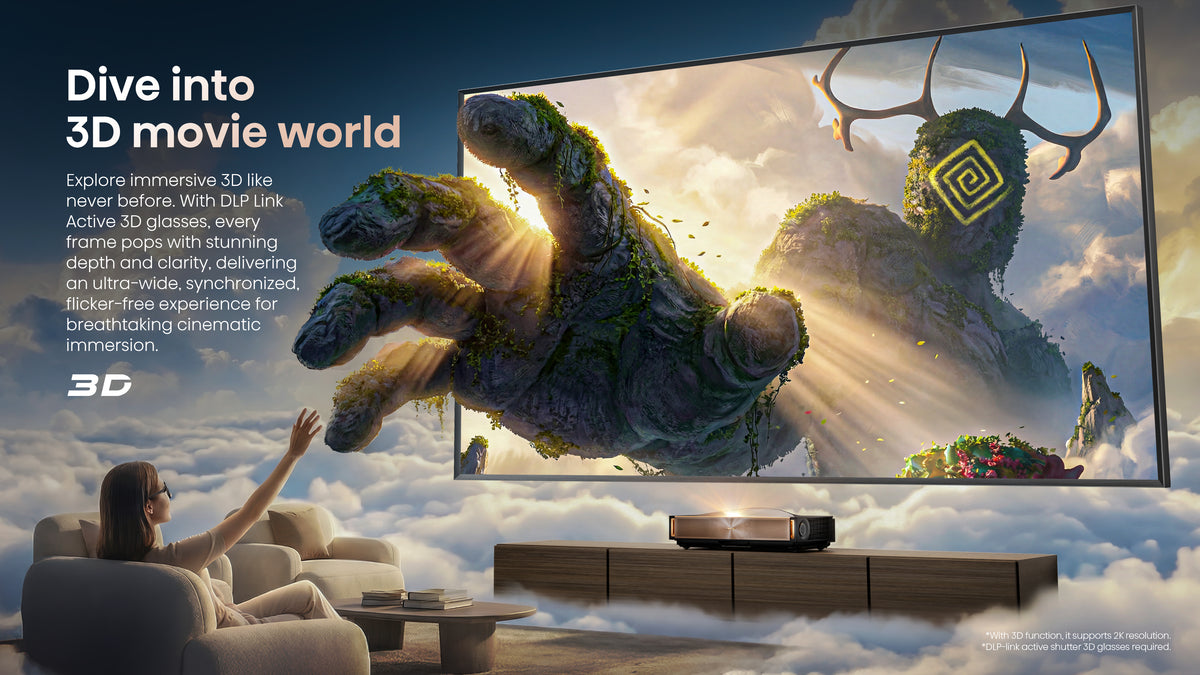 Hisense L9Q Pro 4K Triple Laser Ultra Short Throw Projector, 6000:1 Contrast with Iris Lens (Up to 200'')