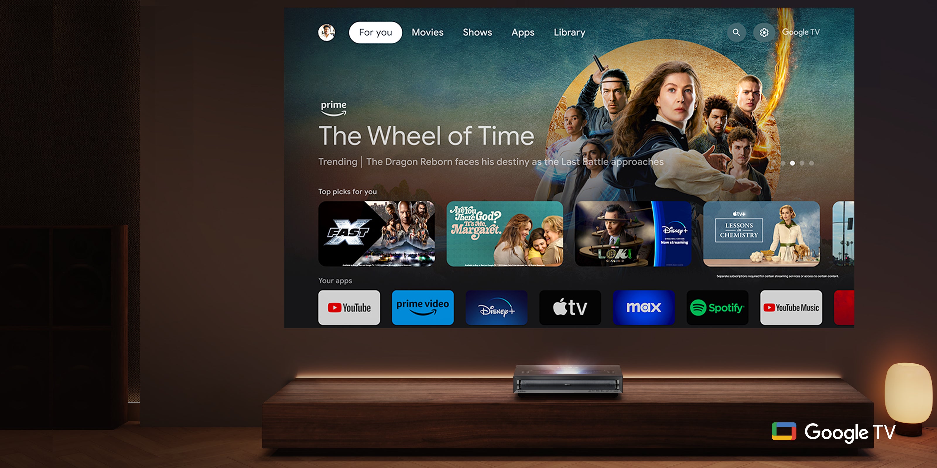 Hisense PX3-PRO TriChroma Laser Projector, Netflix, Designed