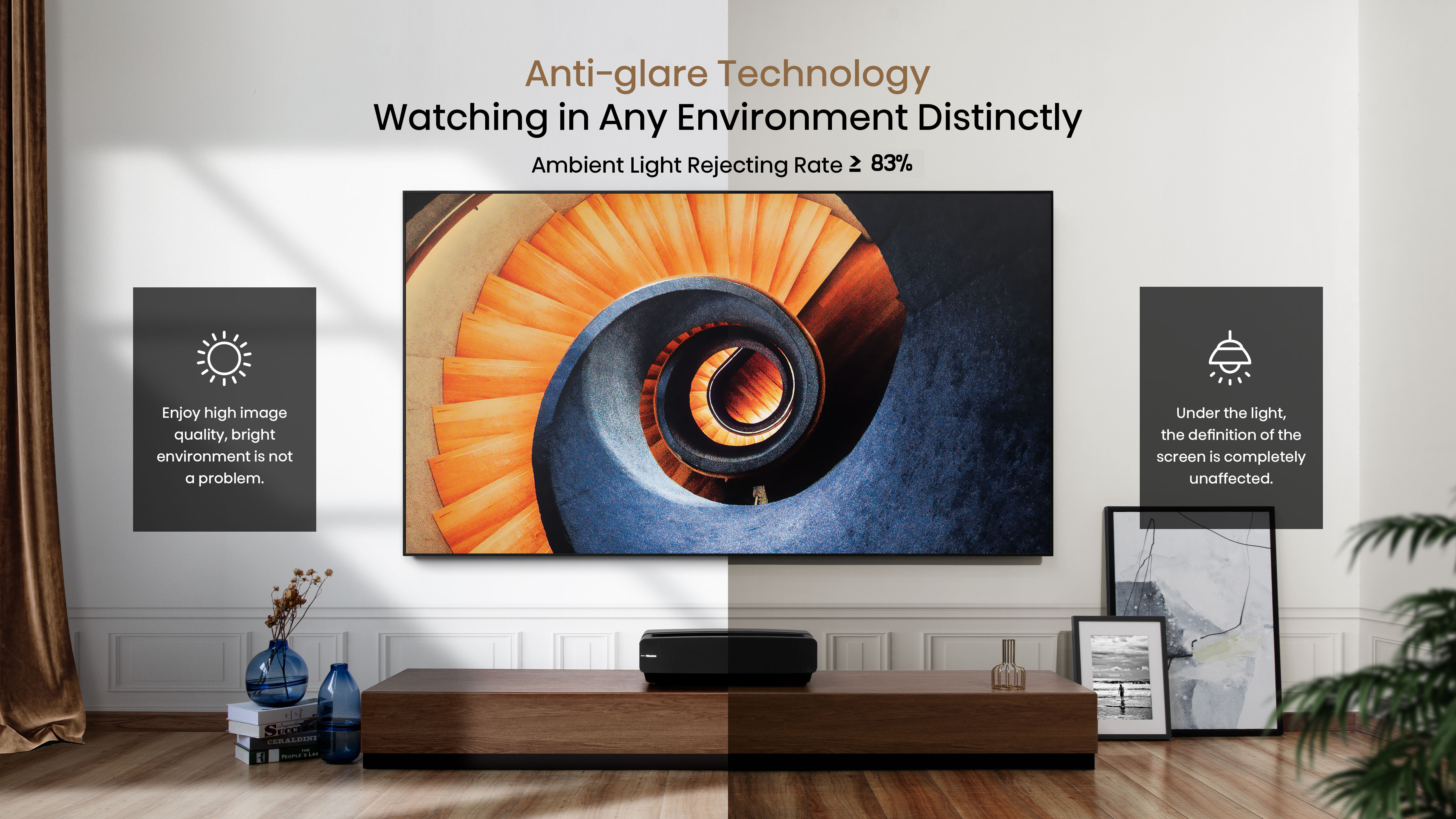 Hisense 139" Ultra High-Definition Ambient Light Rejecting projector Screen - Daylight