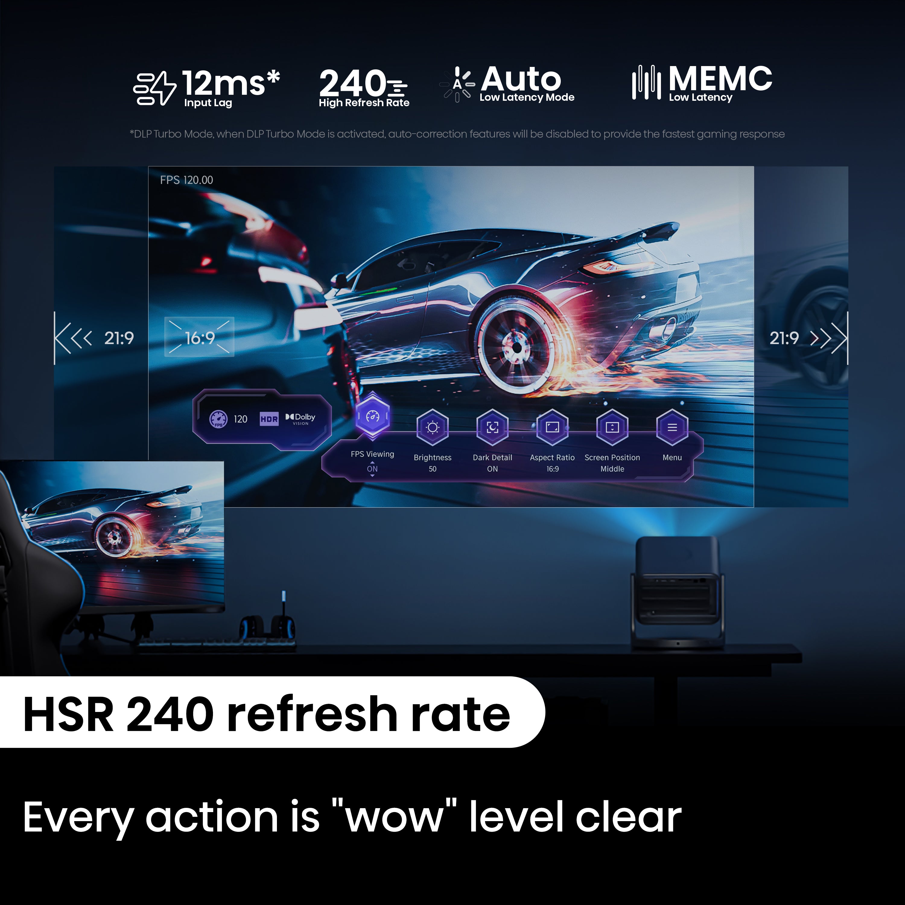 Hisense C2 TriChroma Laser Mini Projector (up to 300")