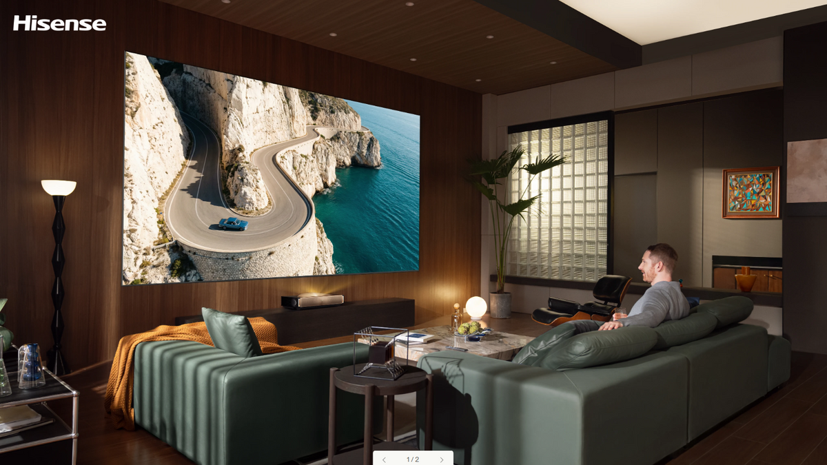 Hisense L9Q Pro 4K Triple Laser Ultra Short Throw Projector, 6000:1 Contrast with Iris Lens (Up to 200'')