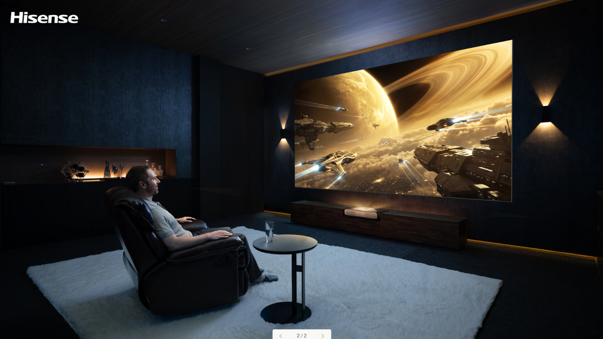 Hisense L9Q Pro 4K Triple Laser Ultra Short Throw Projector, 6000:1 Contrast with Iris Lens (Up to 200'')