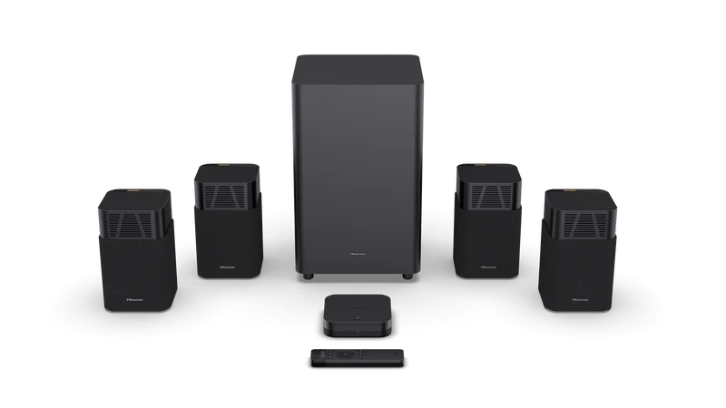 Hisense L9Q 3-Piece Bundle, 5000 lm 4K Triple Laser Ultra Short Throw UST Projector including ALR Screen & HT Saturn Sound Bar